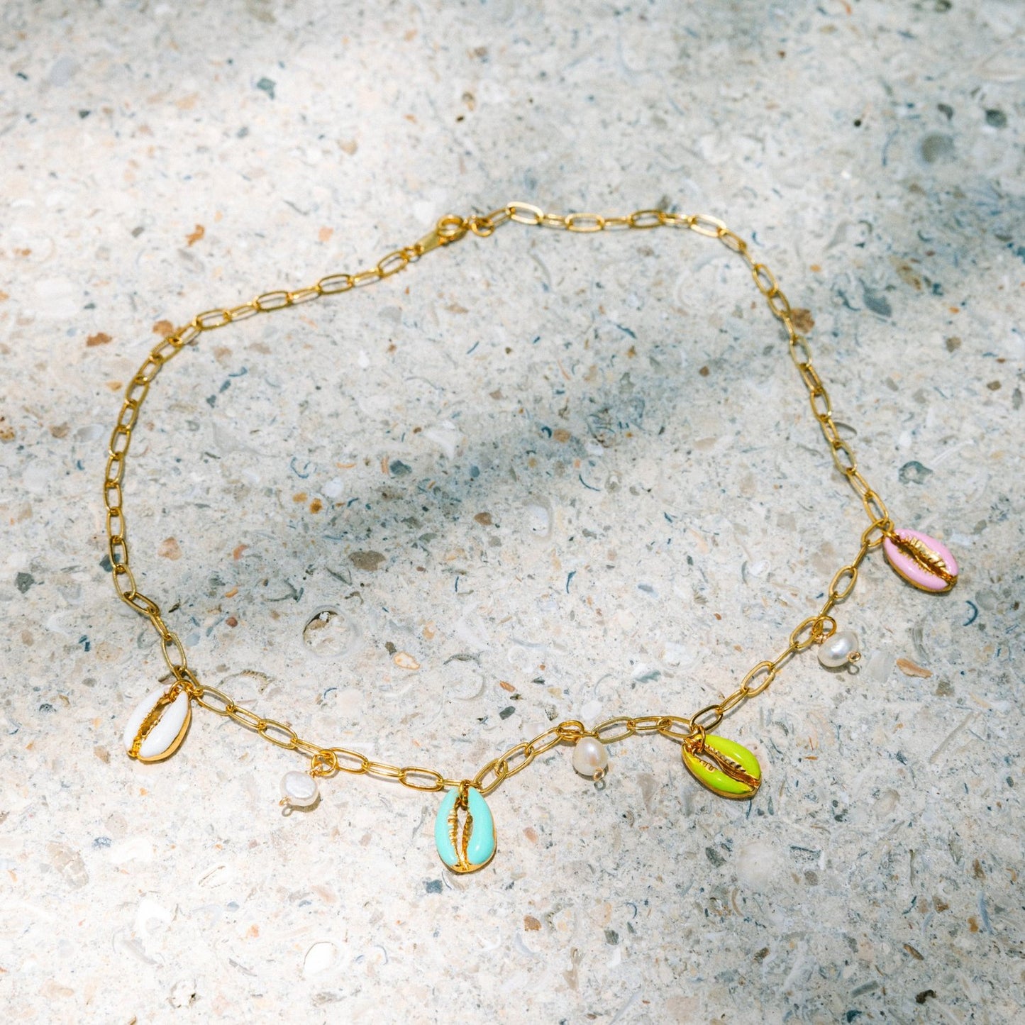 Puka Shell Charm Necklace