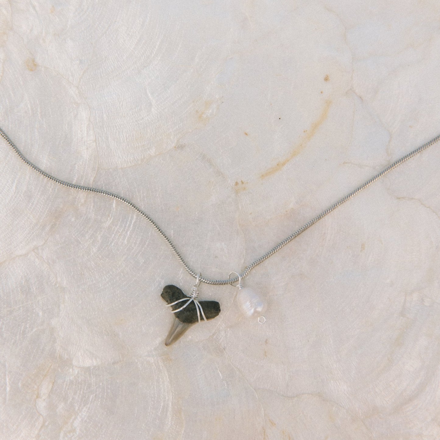 Pearl Shark Tooth Necklace