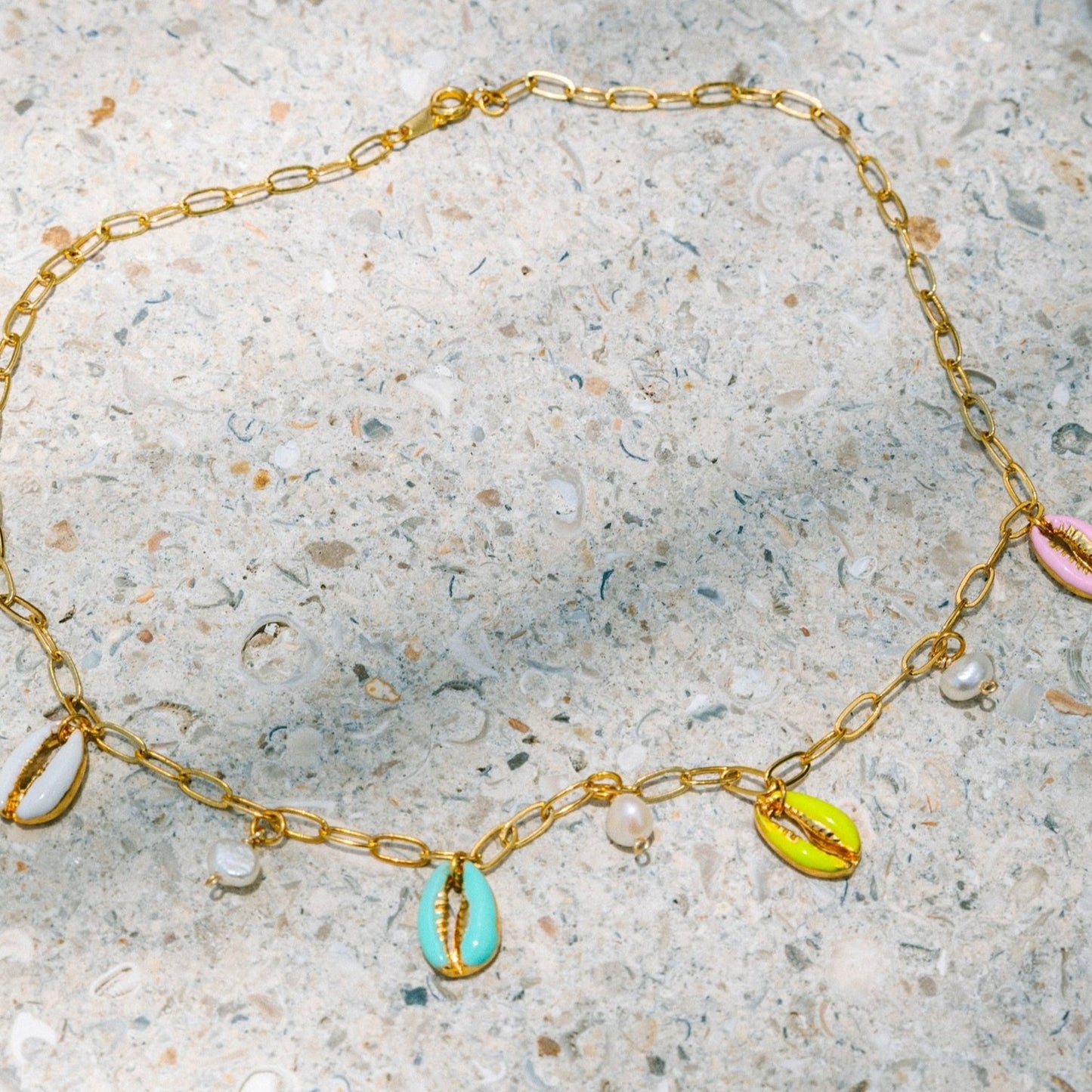 Puka Shell Charm Necklace
