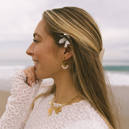 Pearl Drop Hoops