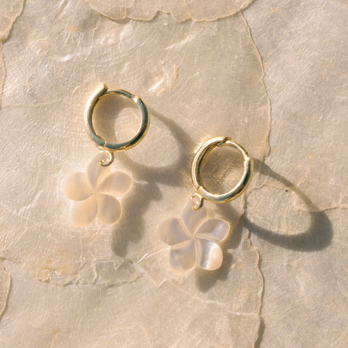 Plumeria Baby Hoops