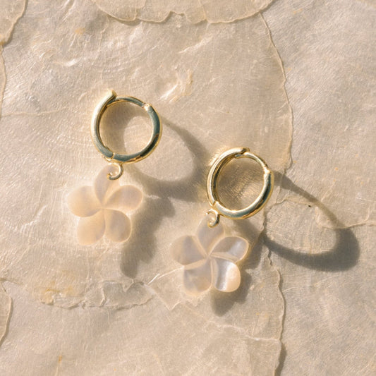 Plumeria Baby Hoops