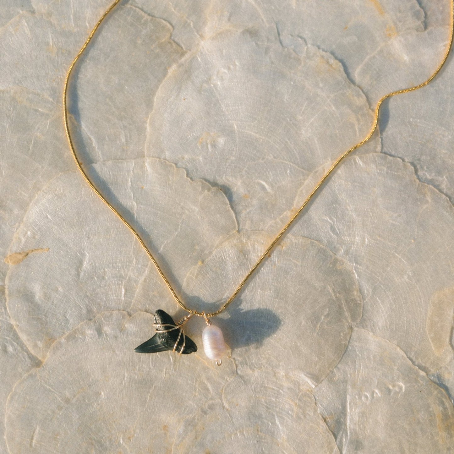 Pearl Shark Tooth Necklace