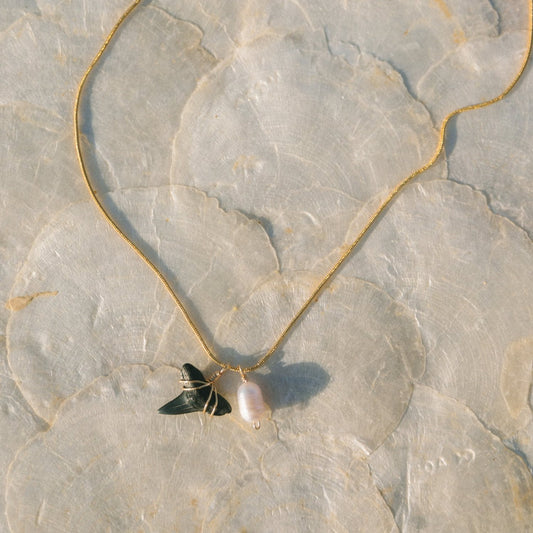 Pearl Shark Tooth Necklace