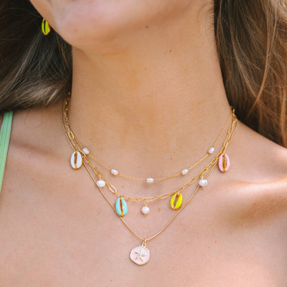 Puka Shell Charm Necklace
