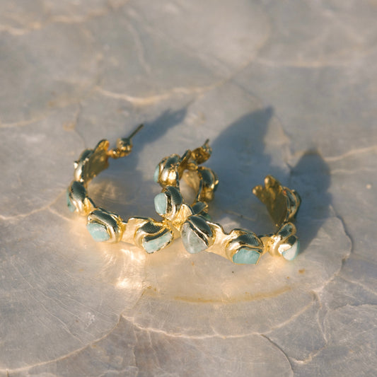 Turquoise Tide Hoops