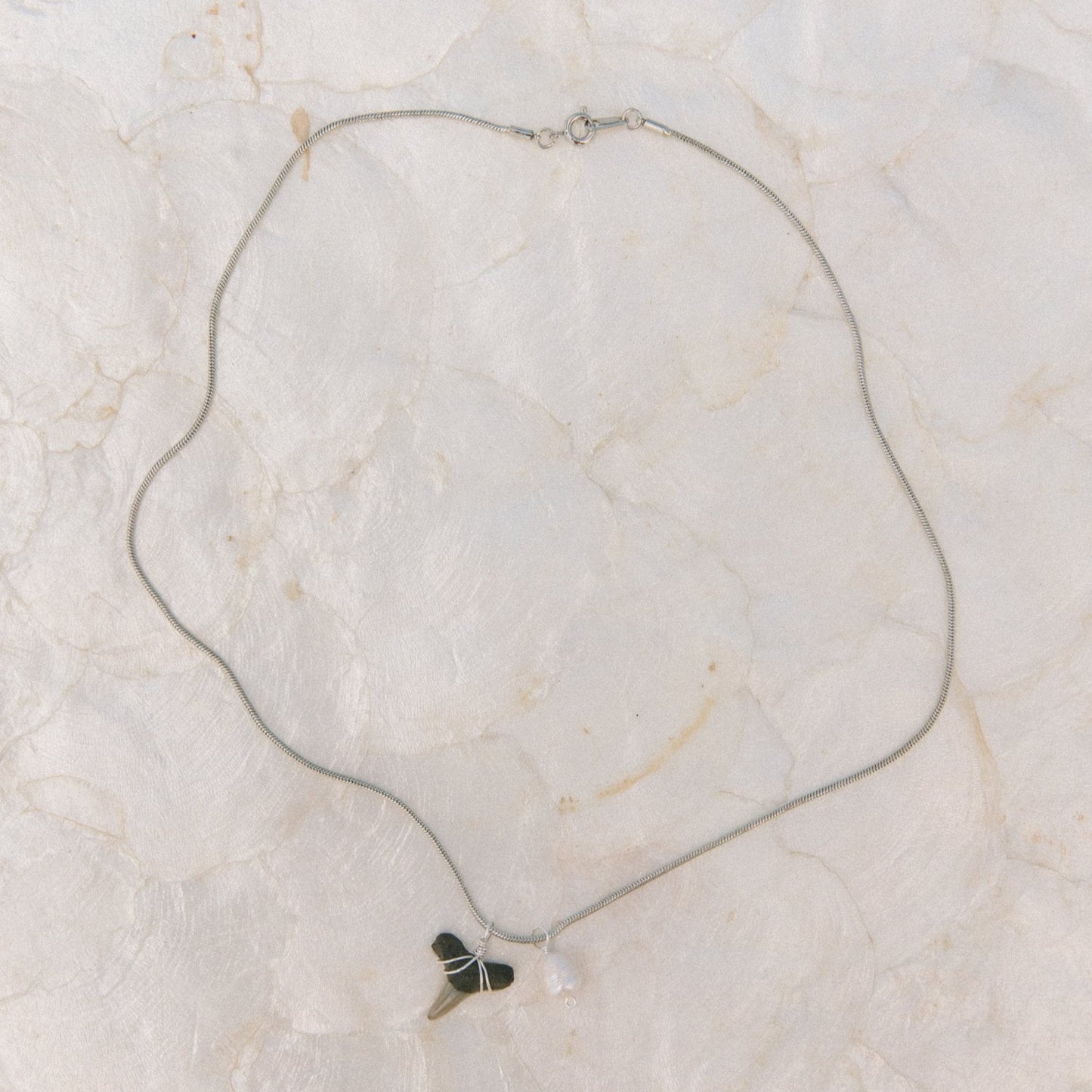Pearl Shark Tooth Necklace